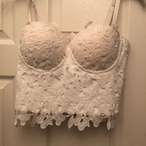 Windsor White Lace Crochet bustier
